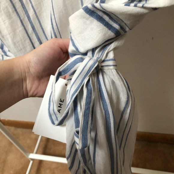 Frame | NWT Fringe Hem Stripe Cover Up Caftan Dress Size OS - Picture 6 of 8